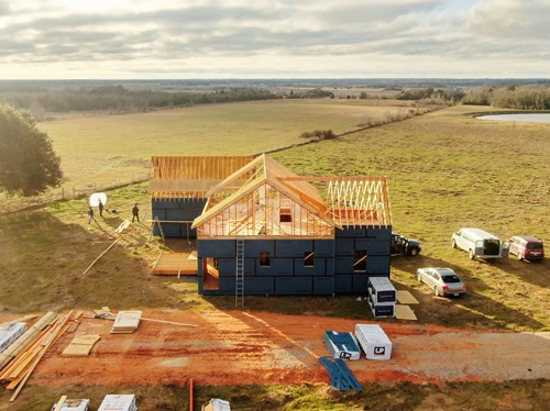 LP Building Solutions Modern Farmhouse Overhead of Site