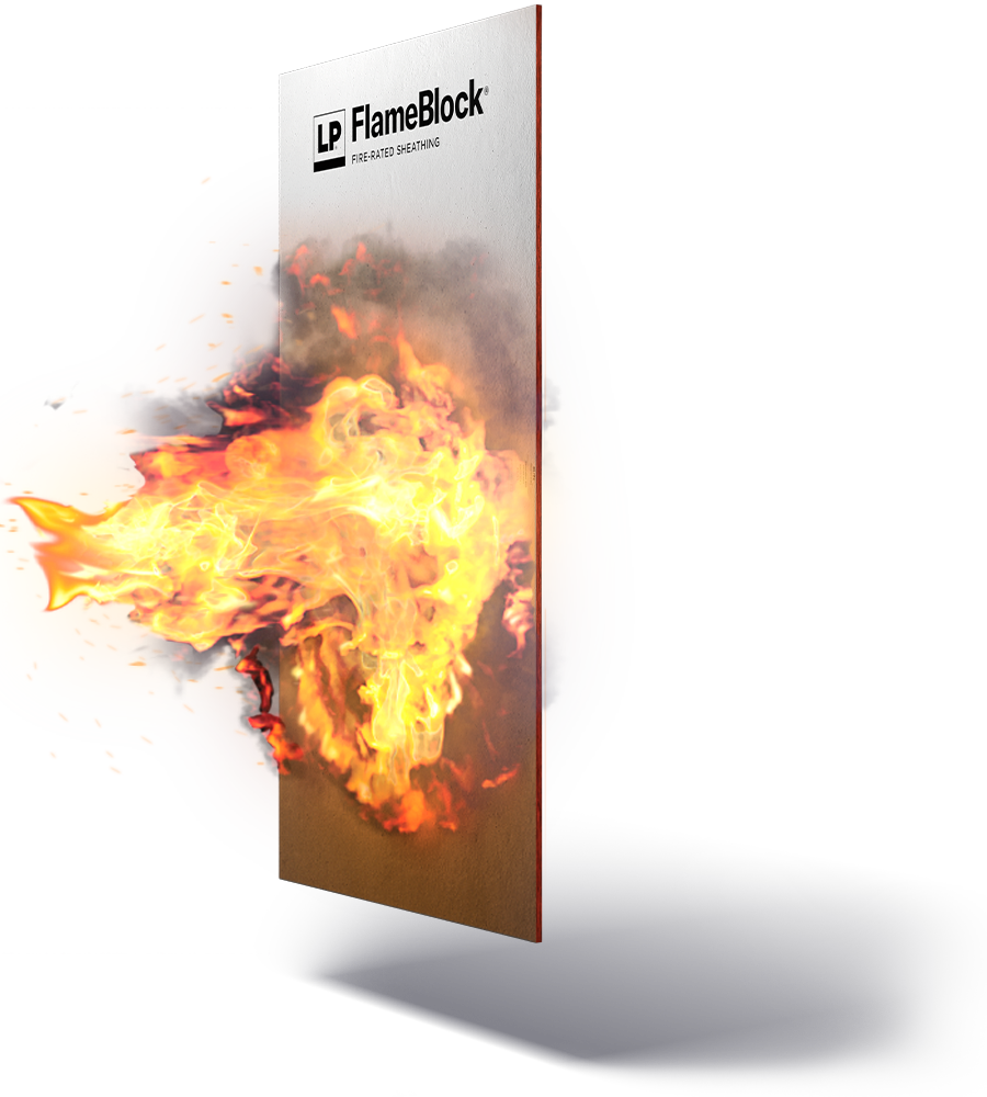 FlameBlock board with fire