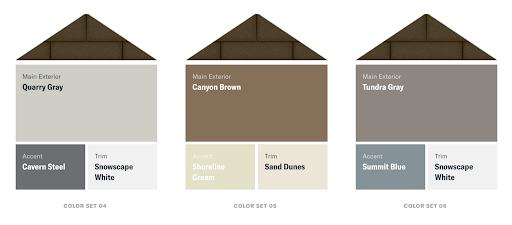 house colors with brown roof and white trim