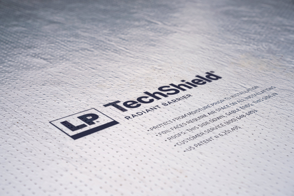 lp techshield logo on sheathing panel