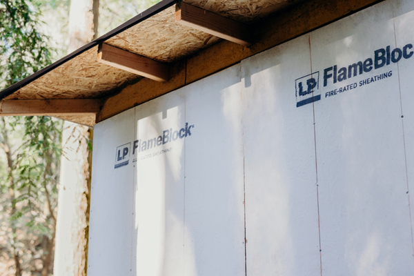 lp flameblock fire-rated sheathing installed