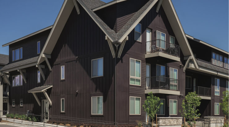Multifamily home clad in lp smartside