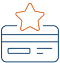 Icône Remodelers Edge Points avec une carte de crédit et une étoile.